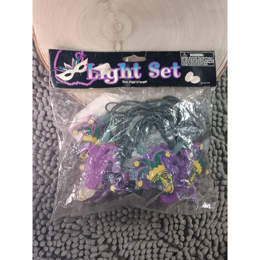 NEW Mardi Gras Jester Joker‎  10 String Lights Set Oriental Trading Company~8ft